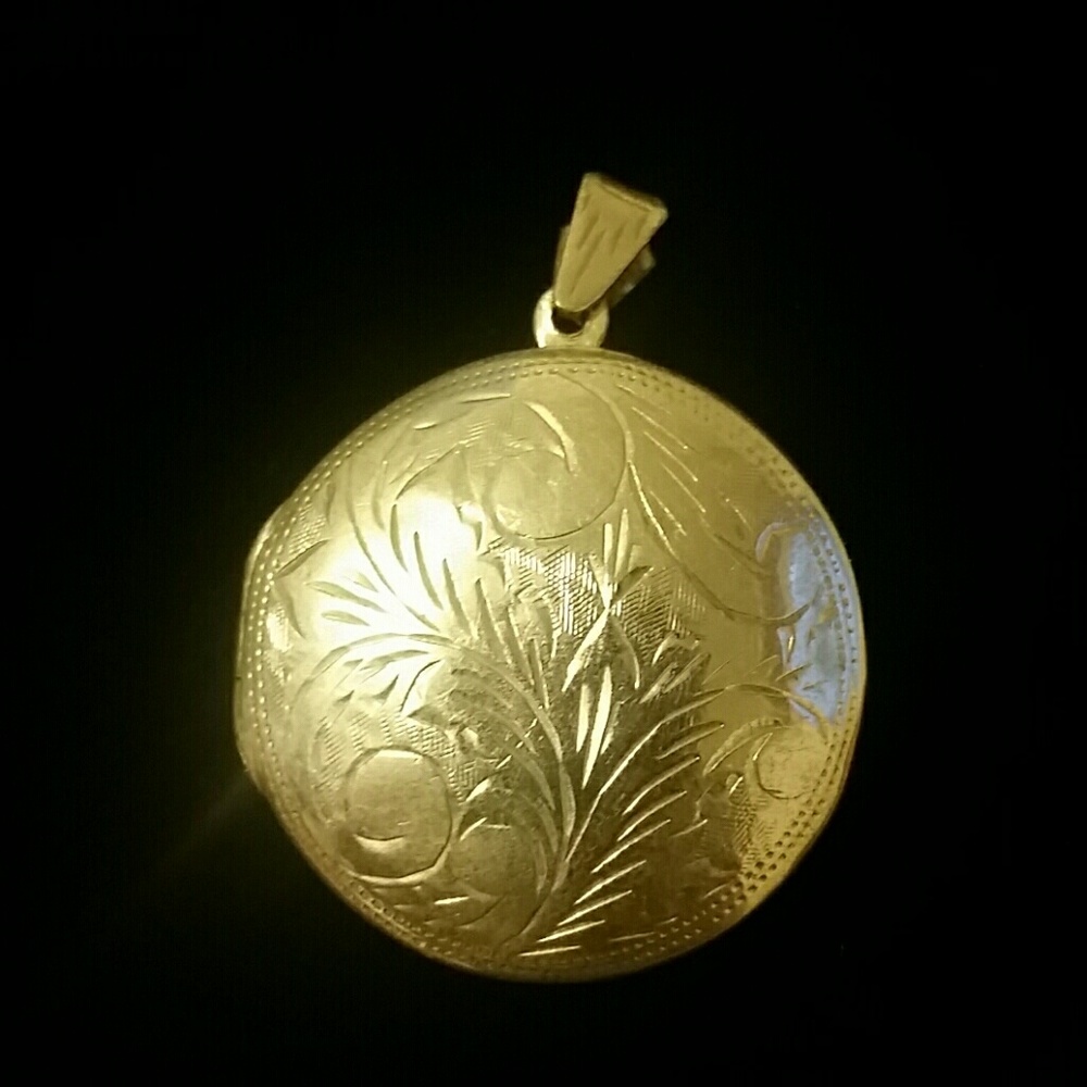 Sterling Silver Large Etched Locket